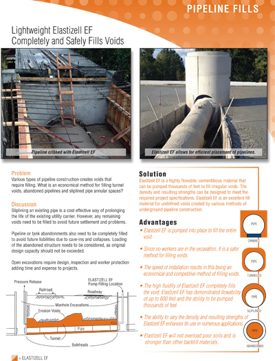 Elastizell Systems, Inc - Pipeline Fills Data Sheet Image